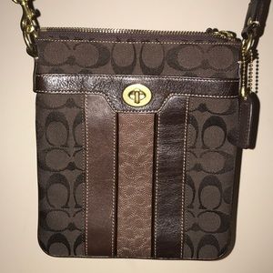 Chocolate/cream Coach purse